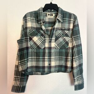 NWT  SALTY CREW GOLDEN AGE CROP FLANNEL
